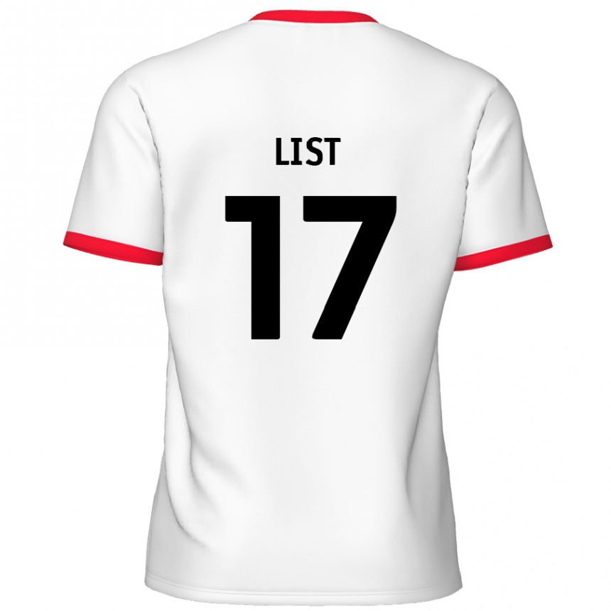 Kids Football Elliott List #17 White Red Home Jersey 2024/25 T-Shirt Nz