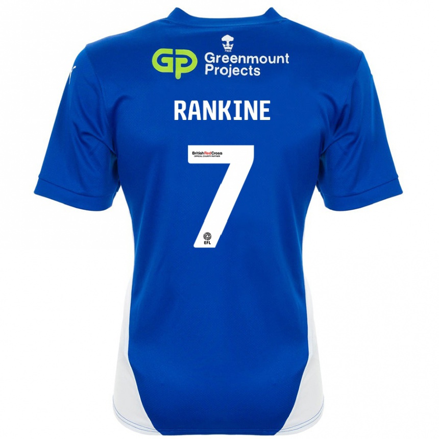 Kids Football Dion Rankine #7 Blue White Home Jersey 2024/25 T-Shirt Nz