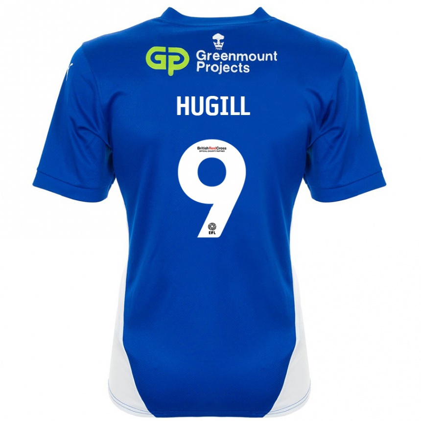 Kids Football Joe Hugill #9 Blue White Home Jersey 2024/25 T-Shirt Nz