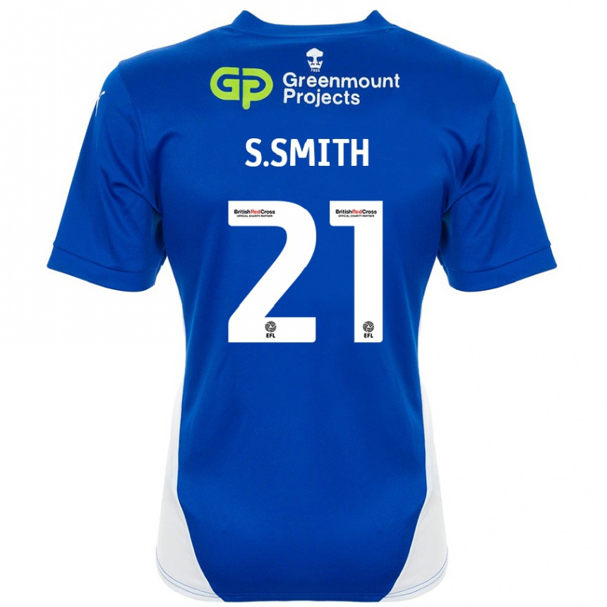 Kids Football Scott Smith #21 Blue White Home Jersey 2024/25 T-Shirt Nz