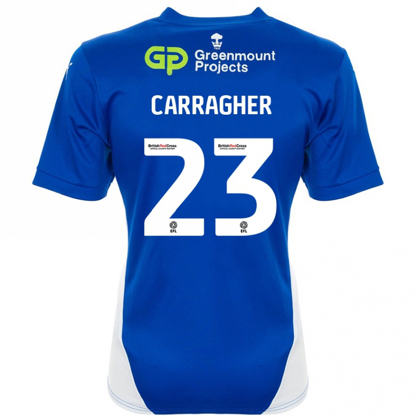 Kids Football James Carragher #23 Blue White Home Jersey 2024/25 T-Shirt Nz