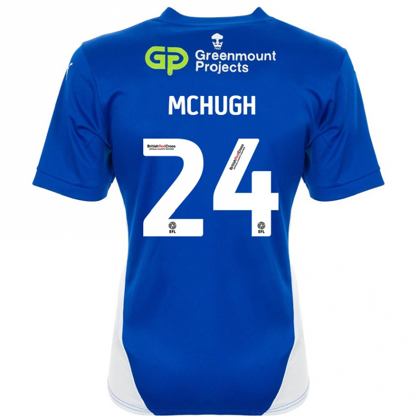 Kids Football Harry Mchugh #24 Blue White Home Jersey 2024/25 T-Shirt Nz