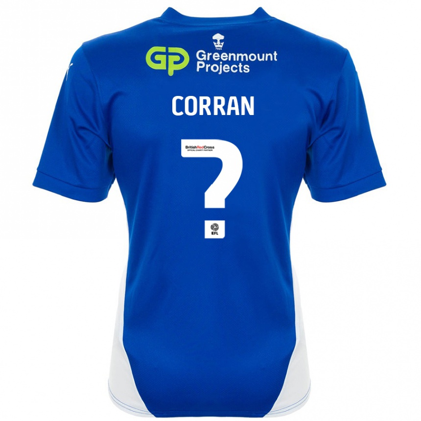 Kids Football Matthew Corran #0 Blue White Home Jersey 2024/25 T-Shirt Nz