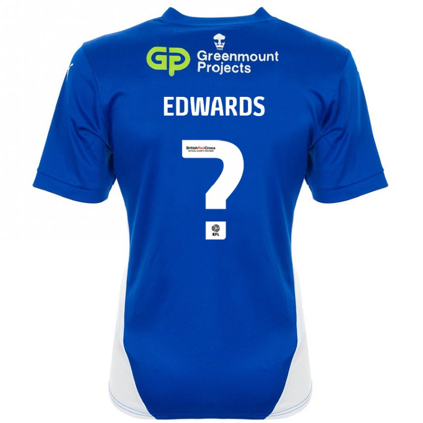 Kids Football Christy Edwards #0 Blue White Home Jersey 2024/25 T-Shirt Nz