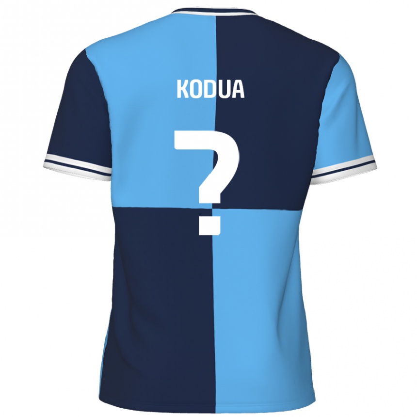 Kids Football Gideon Kodua #0 Sky Blue Dark Blue Home Jersey 2024/25 T-Shirt Nz