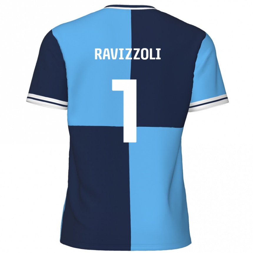 Kids Football Franco Ravizzoli #1 Sky Blue Dark Blue Home Jersey 2024/25 T-Shirt Nz