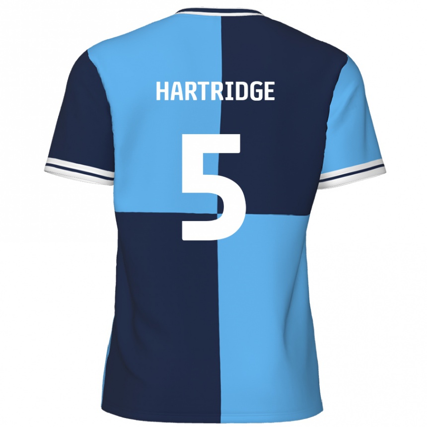 Kids Football Alex Hartridge #5 Sky Blue Dark Blue Home Jersey 2024/25 T-Shirt Nz