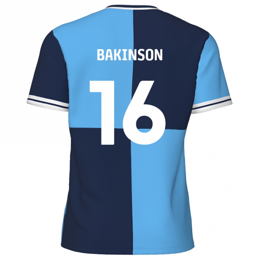 Kids Football Tyreeq Bakinson #16 Sky Blue Dark Blue Home Jersey 2024/25 T-Shirt Nz