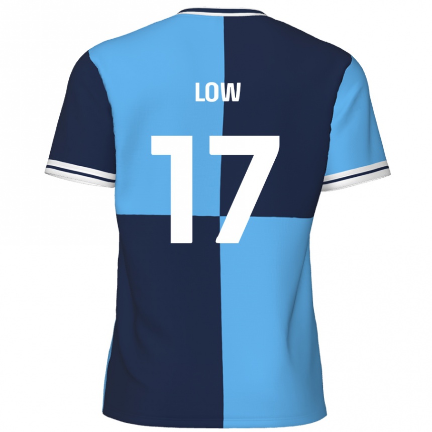 Kids Football Joe Low #17 Sky Blue Dark Blue Home Jersey 2024/25 T-Shirt Nz