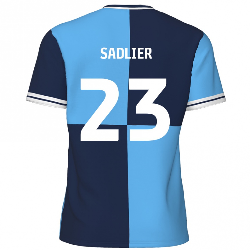 Kids Football Kieran Sadlier #23 Sky Blue Dark Blue Home Jersey 2024/25 T-Shirt Nz