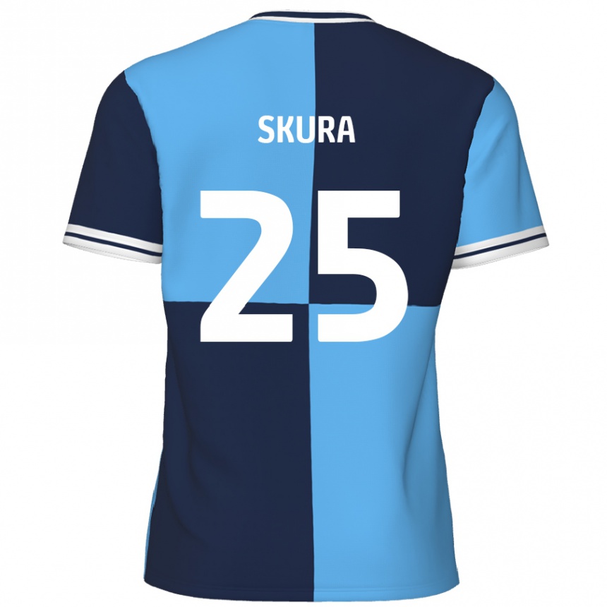 Kids Football Declan Skura #25 Sky Blue Dark Blue Home Jersey 2024/25 T-Shirt Nz