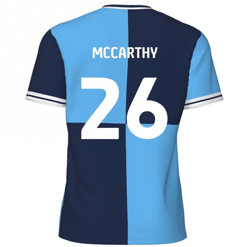 Kids Football Jason Mccarthy #26 Sky Blue Dark Blue Home Jersey 2024/25 T-Shirt Nz