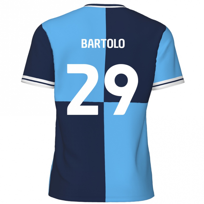 Kids Football Jaiden Bartolo #29 Sky Blue Dark Blue Home Jersey 2024/25 T-Shirt Nz