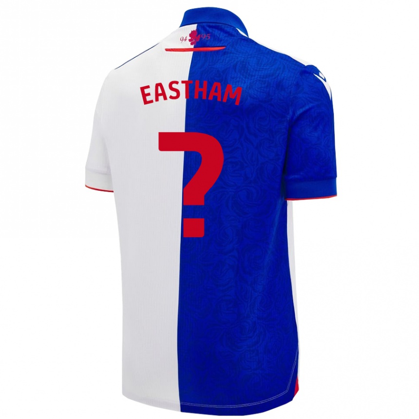 Kids Football Jordan Eastham #0 Sky Blue White Home Jersey 2024/25 T-Shirt Nz