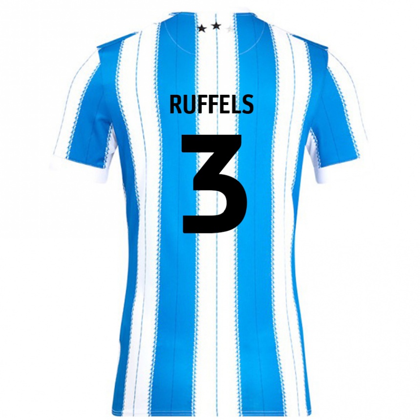 Kids Football Josh Ruffels #3 Blue White Home Jersey 2024/25 T-Shirt Nz