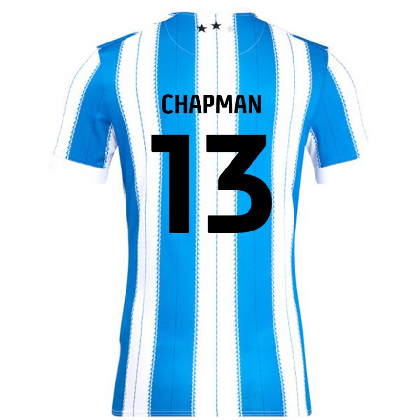 Kids Football Jacob Chapman #13 Blue White Home Jersey 2024/25 T-Shirt Nz