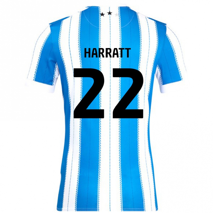 Kids Football Kian Harratt #22 Blue White Home Jersey 2024/25 T-Shirt Nz