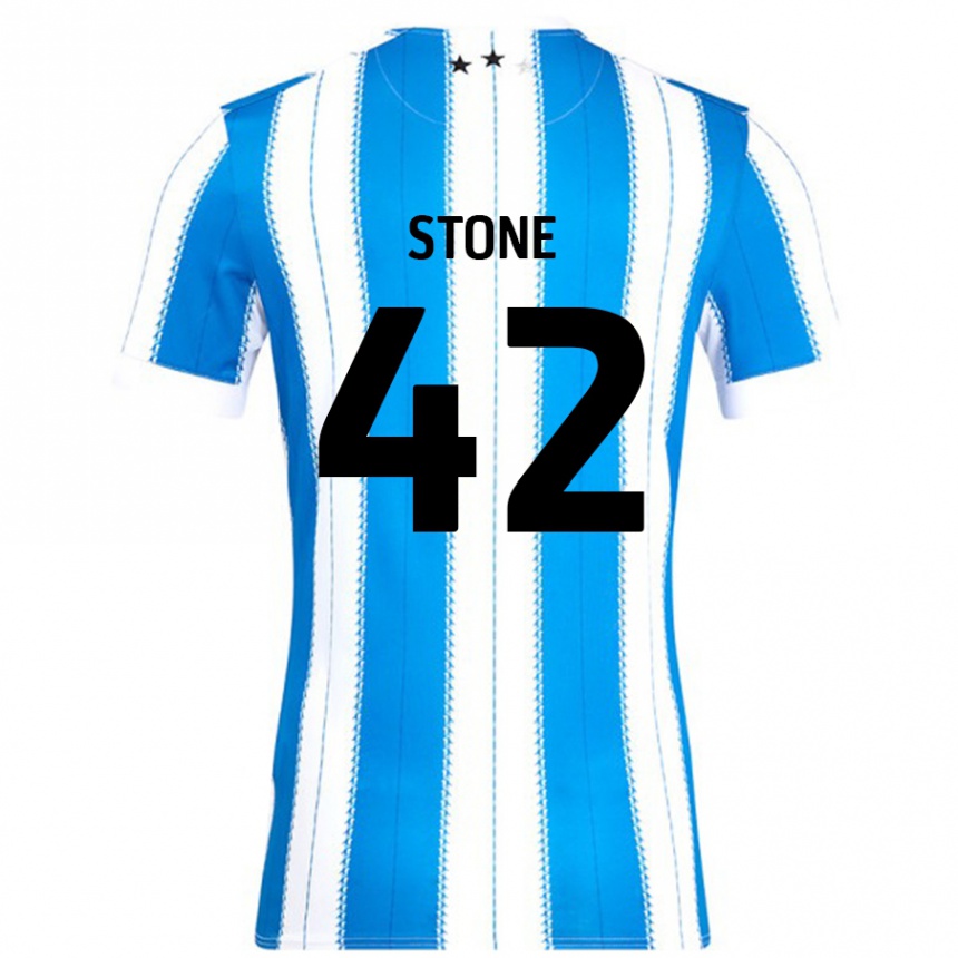 Kids Football Michael Stone #42 Blue White Home Jersey 2024/25 T-Shirt Nz