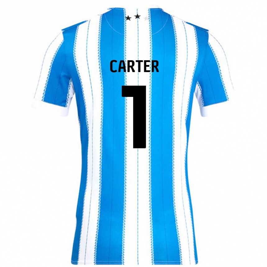 Kids Football Laura Carter #1 Blue White Home Jersey 2024/25 T-Shirt Nz