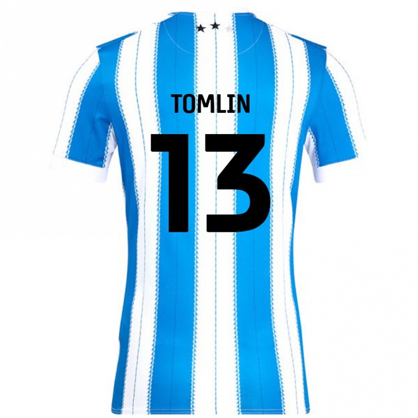 Kids Football Phoebe Tomlin #13 Blue White Home Jersey 2024/25 T-Shirt Nz