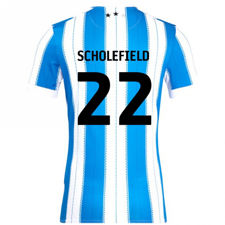 Kids Football Lois Scholefield #22 Blue White Home Jersey 2024/25 T-Shirt Nz