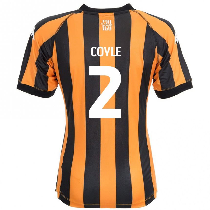 Kids Football Lewie Coyle #2 Black Amber Home Jersey 2024/25 T-Shirt Nz