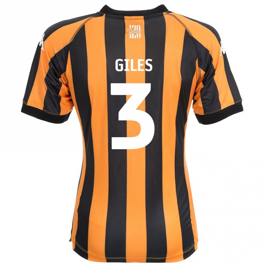 Kids Football Ryan Giles #3 Black Amber Home Jersey 2024/25 T-Shirt Nz