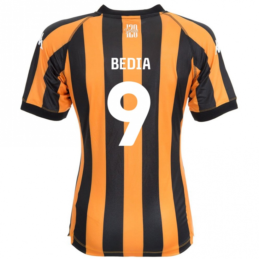 Kids Football Chris Bedia #9 Black Amber Home Jersey 2024/25 T-Shirt Nz