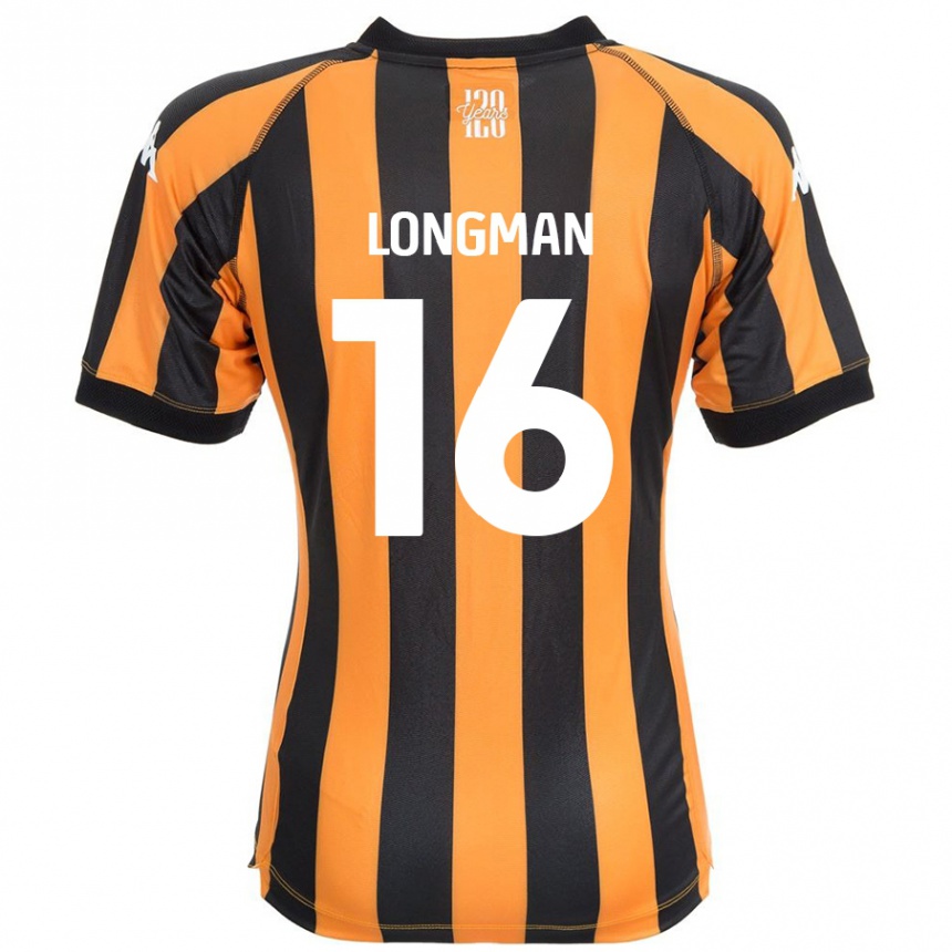 Kids Football Ryan Longman #16 Black Amber Home Jersey 2024/25 T-Shirt Nz