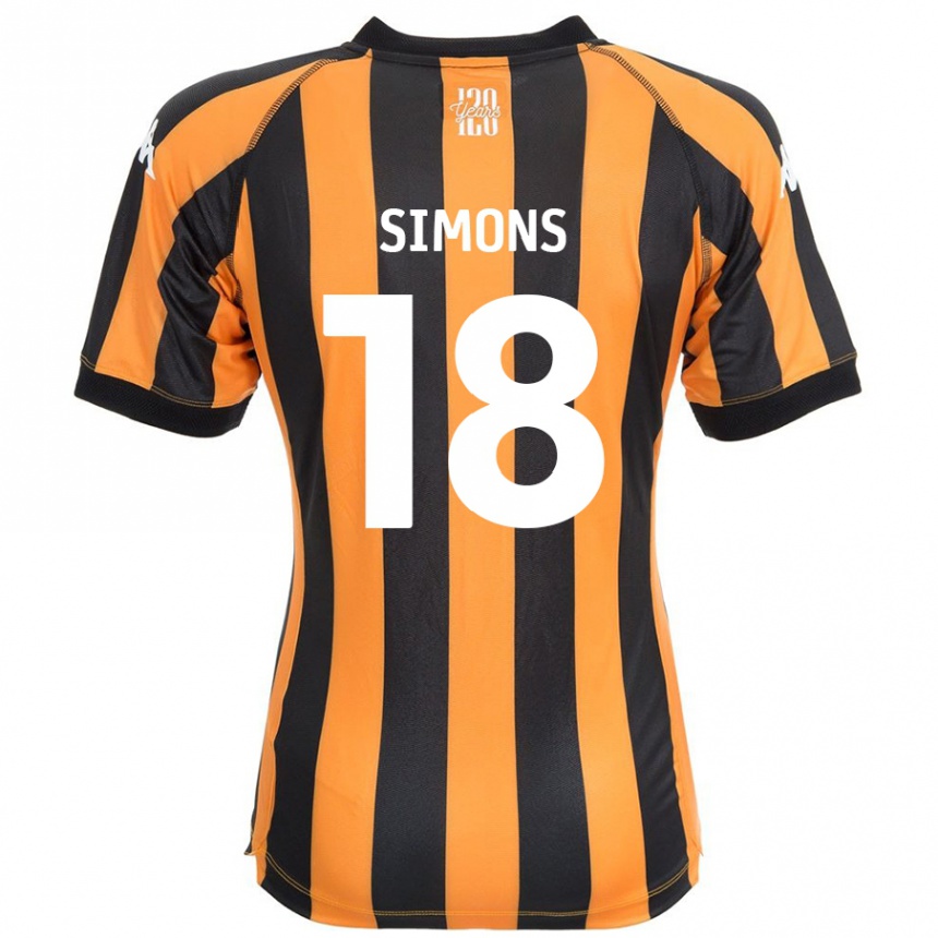 Kids Football Xavier Simons #18 Black Amber Home Jersey 2024/25 T-Shirt Nz