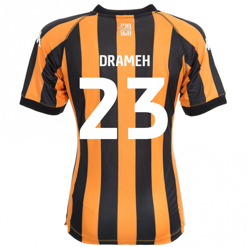 Kids Football Cody Drameh #23 Black Amber Home Jersey 2024/25 T-Shirt Nz