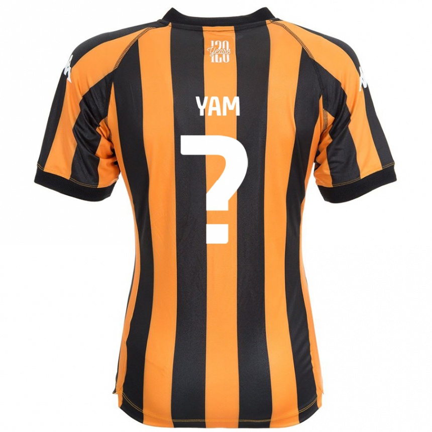 Kids Football Callum Yam #0 Black Amber Home Jersey 2024/25 T-Shirt Nz