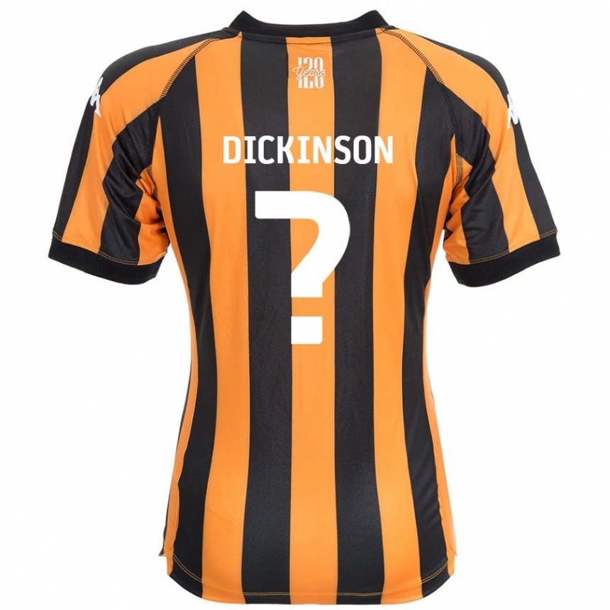 Kids Football George Dickinson #0 Black Amber Home Jersey 2024/25 T-Shirt Nz