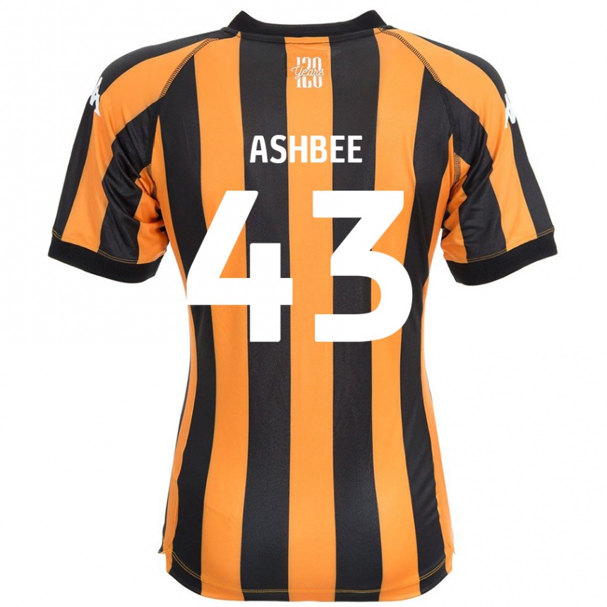 Kids Football Stanley Ashbee #43 Black Amber Home Jersey 2024/25 T-Shirt Nz