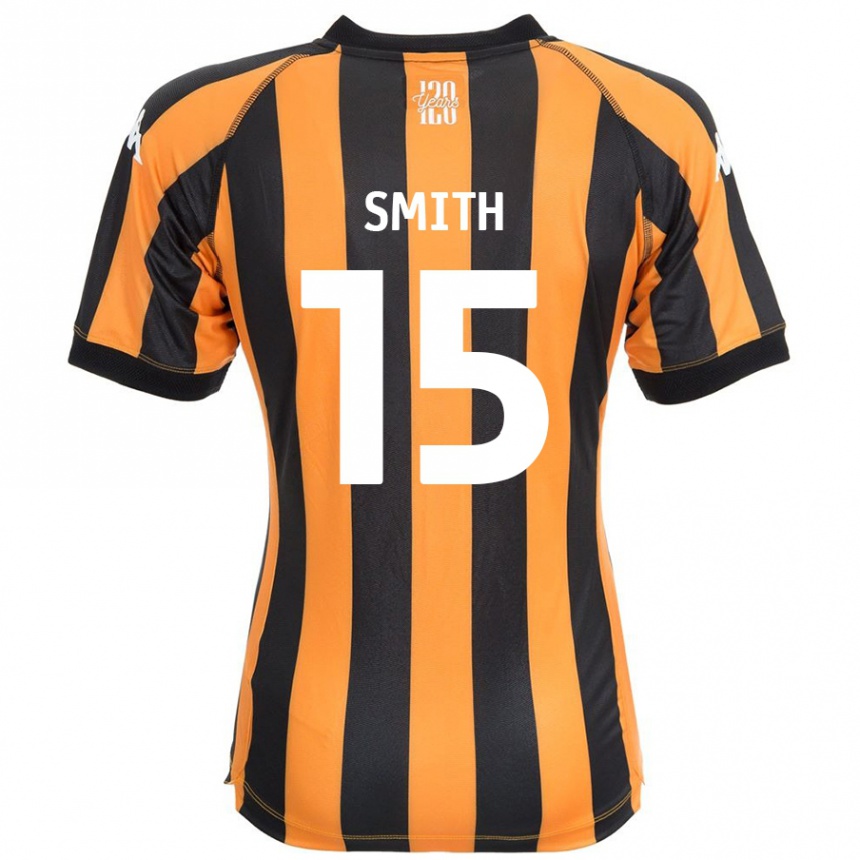 Kids Football Suey Smith #15 Black Amber Home Jersey 2024/25 T-Shirt Nz