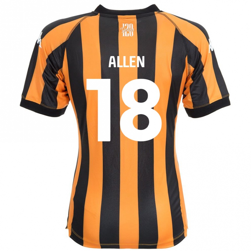 Kids Football Aaliyah Allen #18 Black Amber Home Jersey 2024/25 T-Shirt Nz