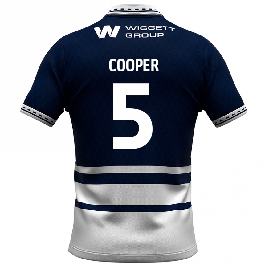 Kids Football Jake Cooper #5 Navy Blue White Home Jersey 2024/25 T-Shirt Nz