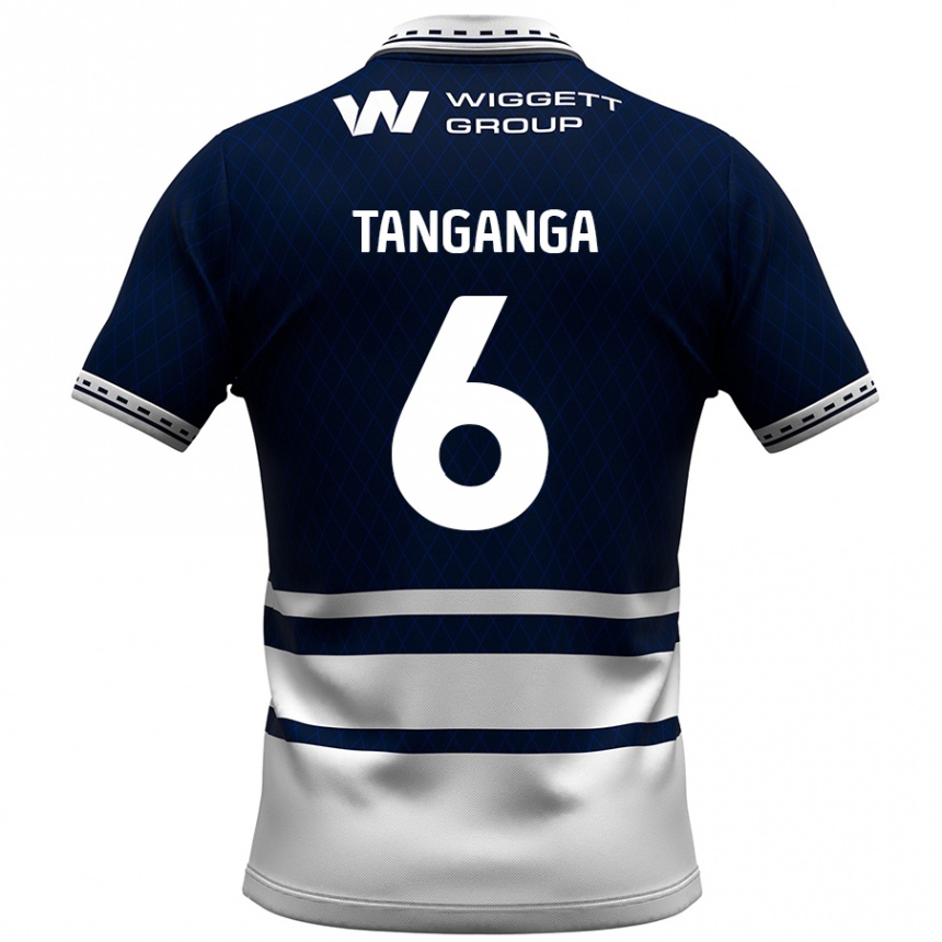 Kids Football Japhet Tanganga #6 Navy Blue White Home Jersey 2024/25 T-Shirt Nz