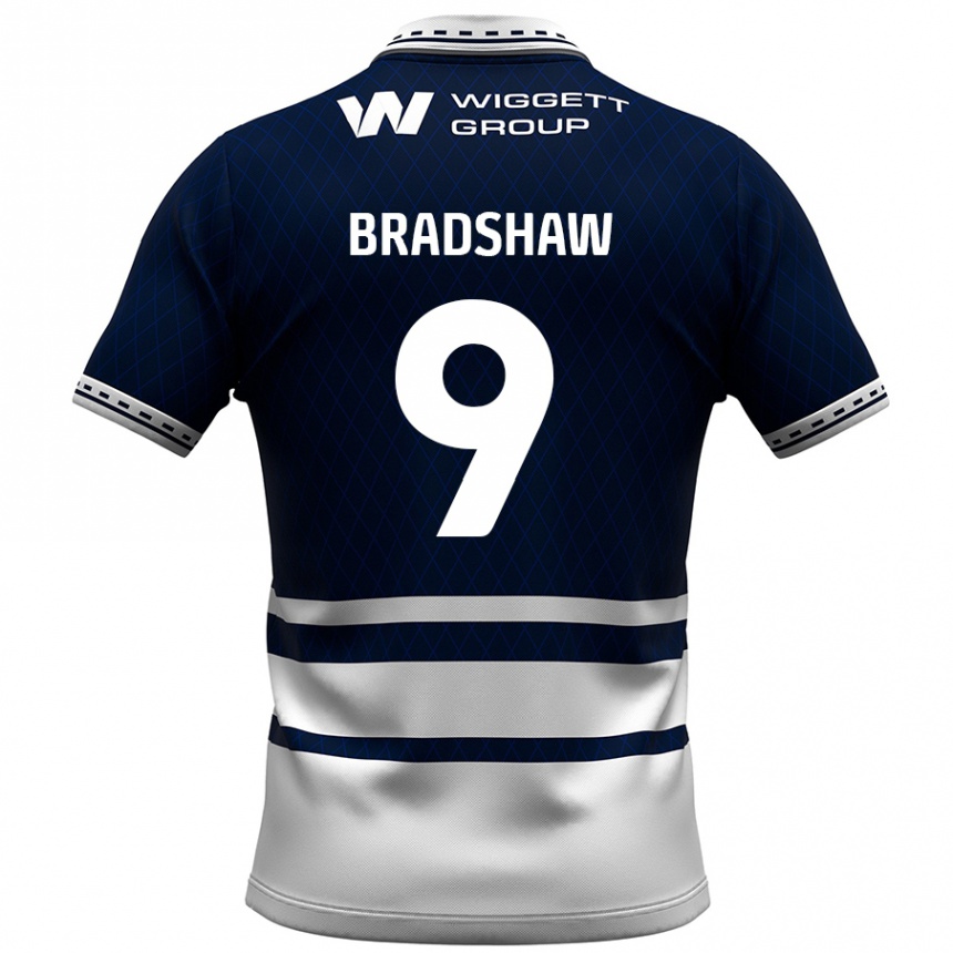 Kids Football Tom Bradshaw #9 Navy Blue White Home Jersey 2024/25 T-Shirt Nz