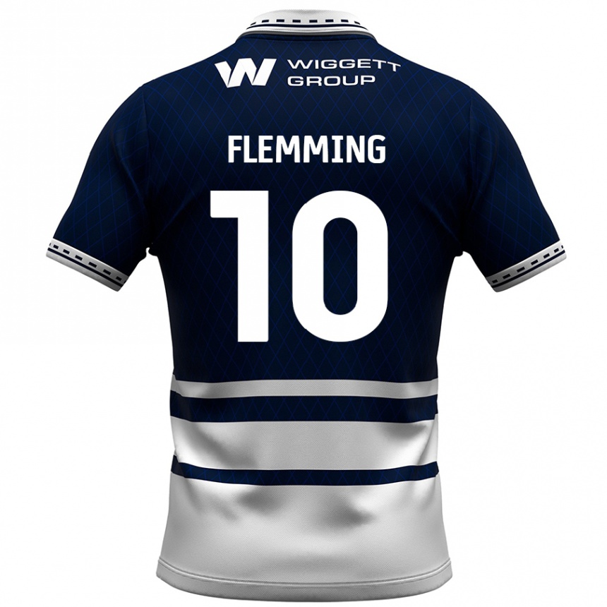 Kids Football Zian Flemming #10 Navy Blue White Home Jersey 2024/25 T-Shirt Nz