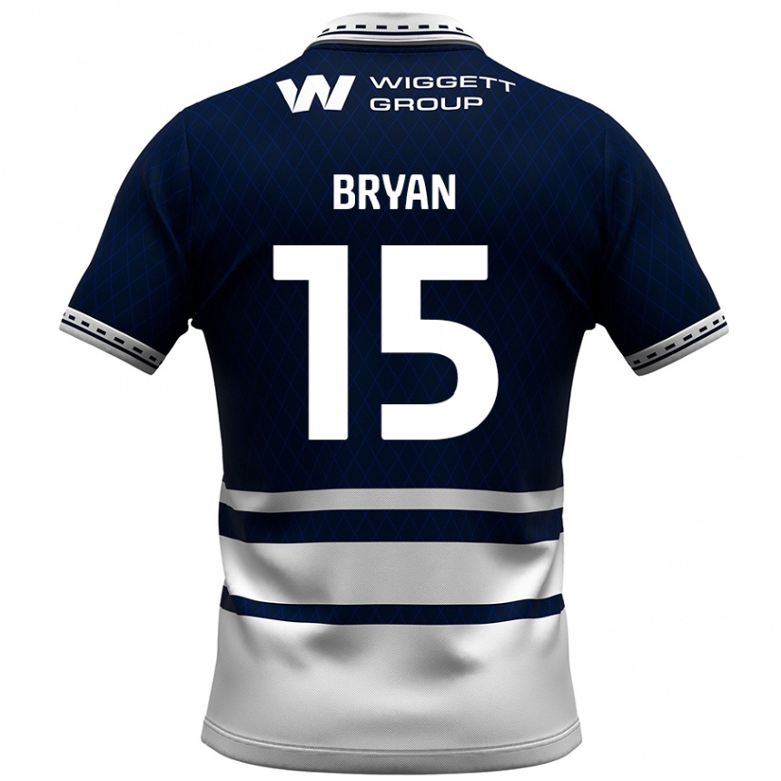 Kids Football Joe Bryan #15 Navy Blue White Home Jersey 2024/25 T-Shirt Nz