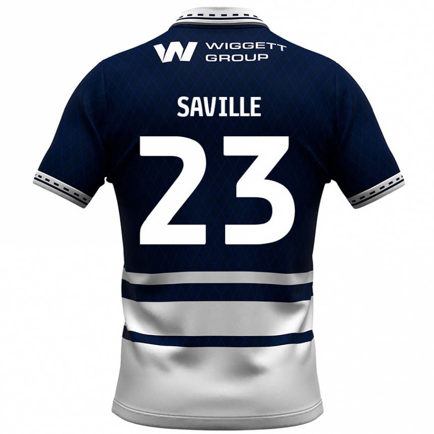 Kids Football George Saville #23 Navy Blue White Home Jersey 2024/25 T-Shirt Nz