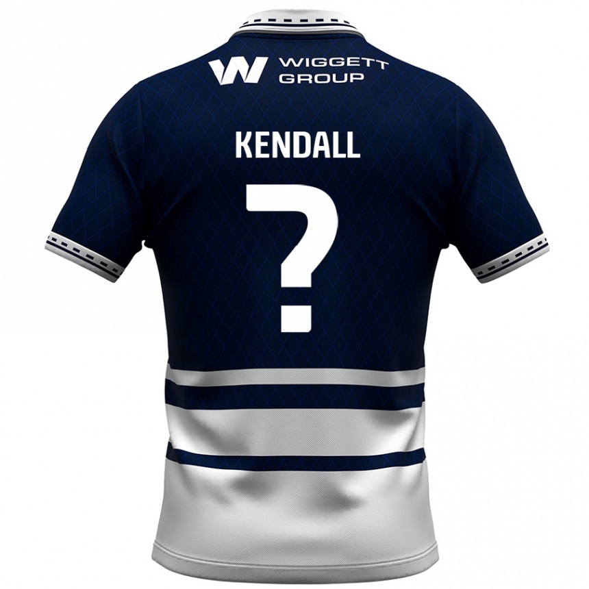 Kids Football Sheldon Kendall #0 Navy Blue White Home Jersey 2024/25 T-Shirt Nz