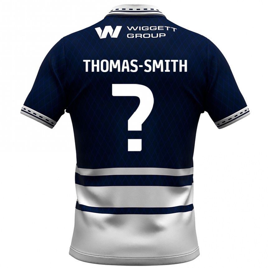 Kids Football Jaydon Thomas-Smith #0 Navy Blue White Home Jersey 2024/25 T-Shirt Nz