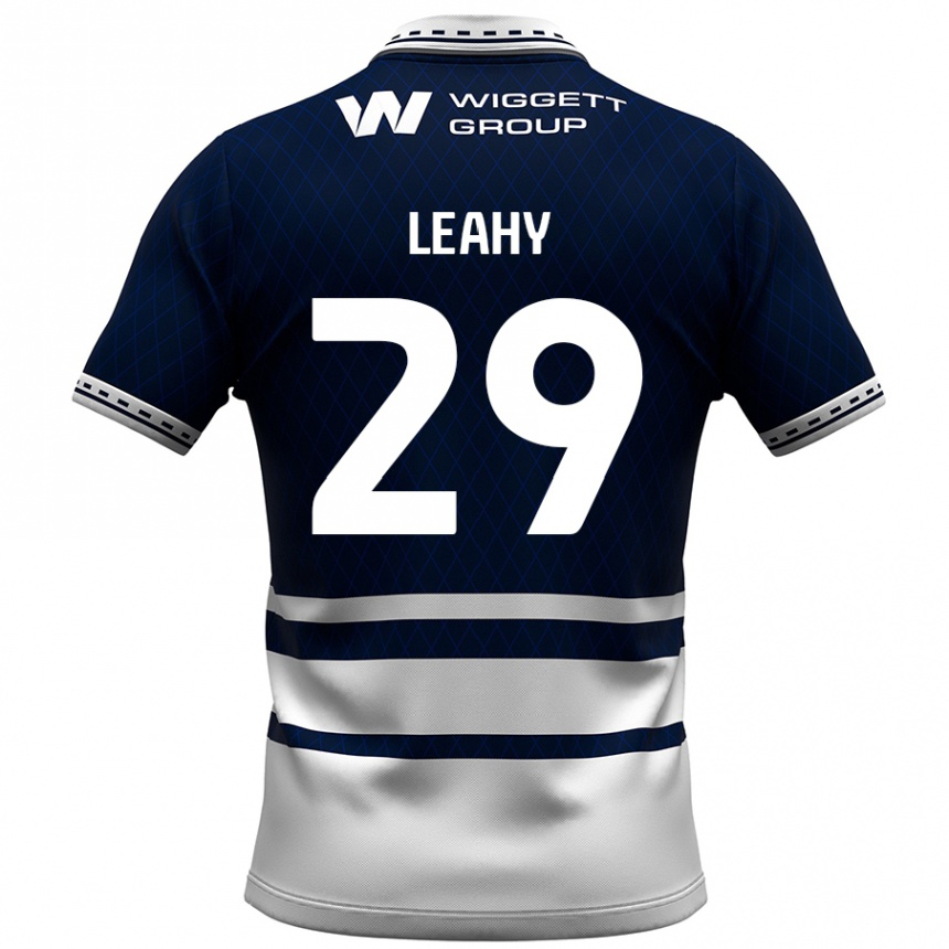 Kids Football Tom Leahy #29 Navy Blue White Home Jersey 2024/25 T-Shirt Nz