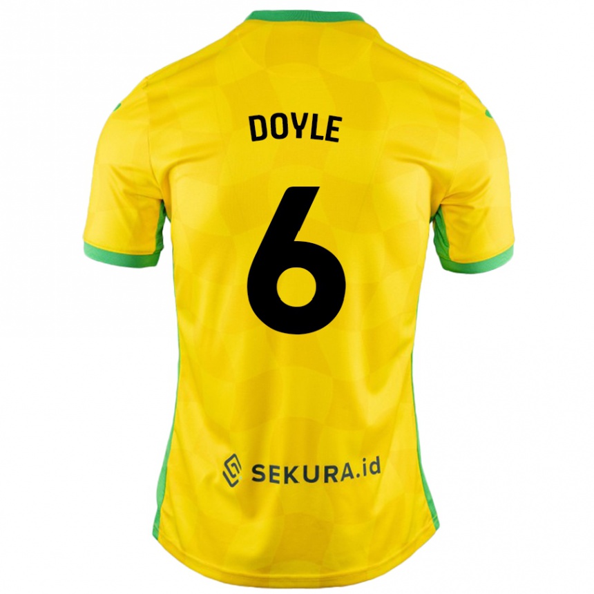 Kids Football Callum Doyle #6 Yellow Green Home Jersey 2024/25 T-Shirt Nz