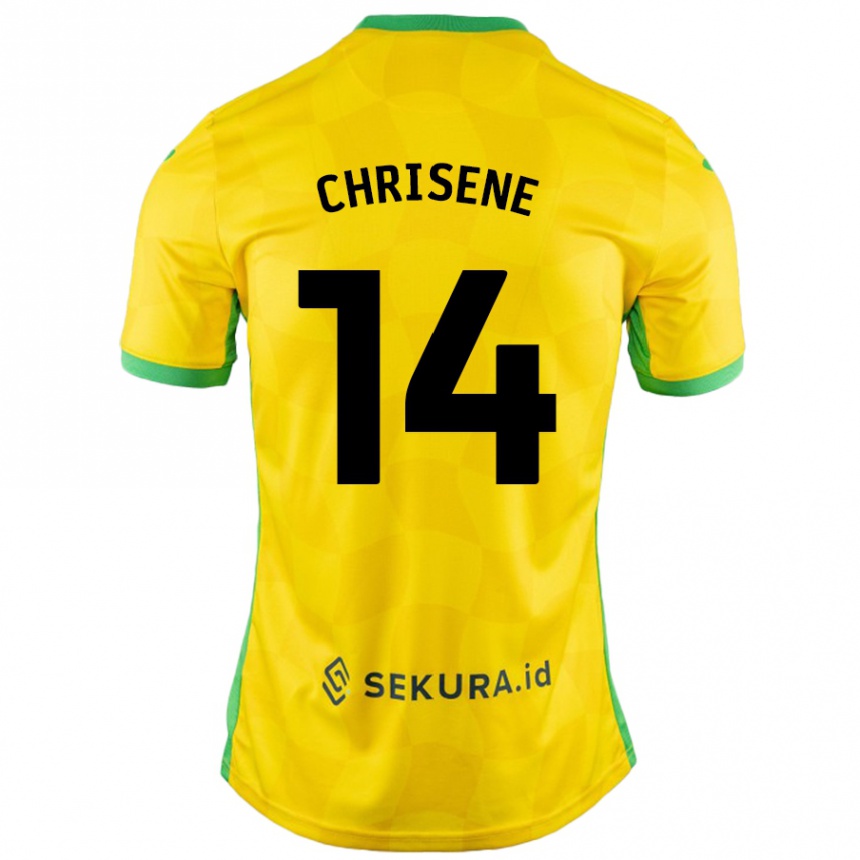 Kids Football Ben Chrisene #14 Yellow Green Home Jersey 2024/25 T-Shirt Nz