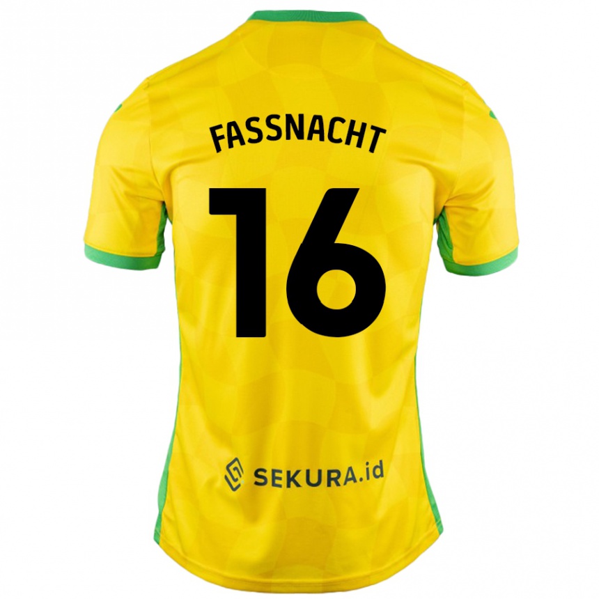 Kids Football Christian Fassnacht #16 Yellow Green Home Jersey 2024/25 T-Shirt Nz