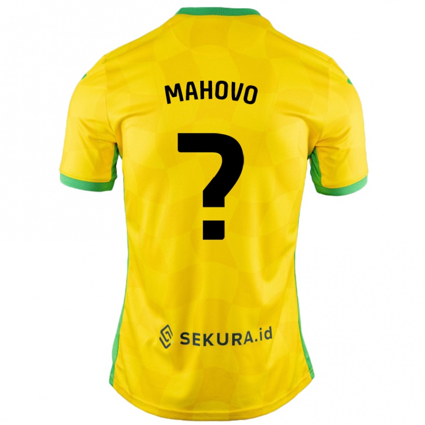 Kids Football Lucien Mahovo #0 Yellow Green Home Jersey 2024/25 T-Shirt Nz