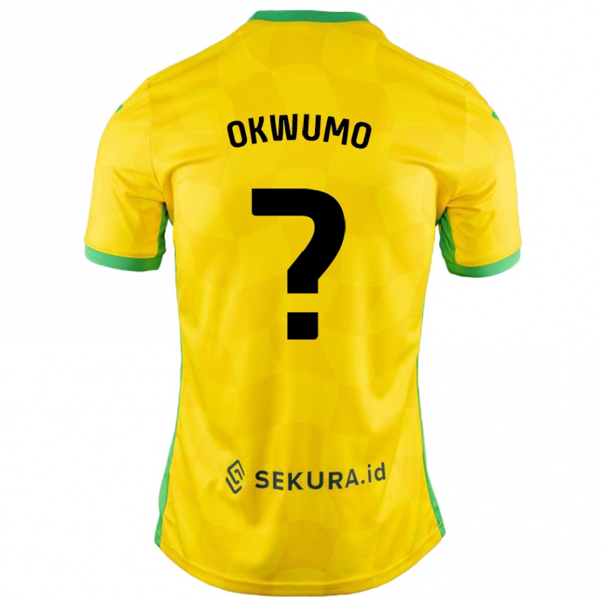 Kids Football Harmony Okwumo #0 Yellow Green Home Jersey 2024/25 T-Shirt Nz